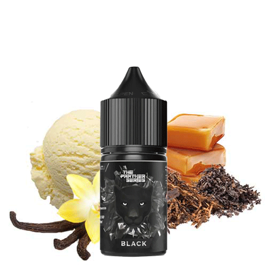 black-panther-dr-vapes-30ML سالت نیکوتین تنباکو وانیل خامه برند دکتر ویپ DR.VAPE BLACK - Image 1